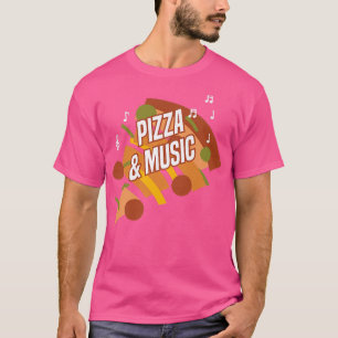 Pizza och Musik noter Clef Piano Musician T Shirt