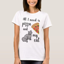 Pizza och My Cat Funny T Shirt