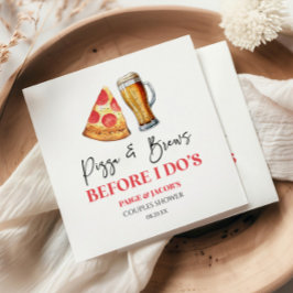 Pizza och öl innan jag görs bröllopssemester för p pappersservett