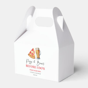 Pizza och öl innan jag görs parbröllopsfest presentaskar