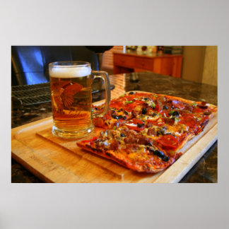 Pizza och öl poster
