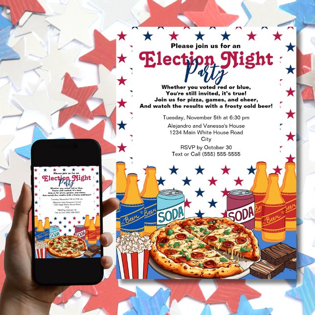 Pizza och Öl Valnattfest 2024 Inbjudningar (Skapare uppladdad)