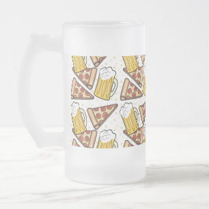 Pizza- och ölälskare frostat ölglas
