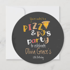 Pizza och Pajama Party Inbjudningar
