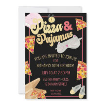 Pizza och Pajamas Slumber Party Sleepover Birthday