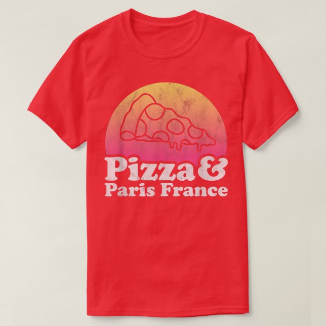 Pizza och Paris Frankrike T Shirt (Design framsida)
