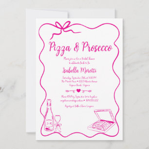 Pizza och Prosecco Inbjudningskort för möhippan