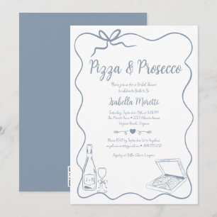 Pizza och Prosecco Inbjudningskort för möhippan