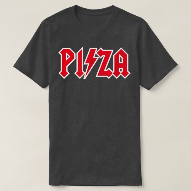 Pizza och Rock musik, Pizzeria, Hard Sten, Sten n  T Shirt (Design framsida)