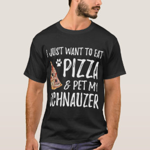 Pizza och Schnauzer för Rolig hund Mamma Gift T Shirt