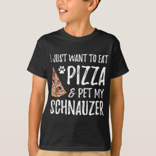 Pizza och Schnauzer för Rolig hund Mamma Gift T Shirt