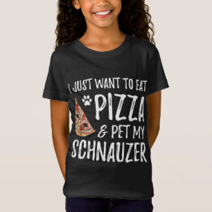 Pizza och Schnauzer för Rolig hund Mamma Gift T Shirt