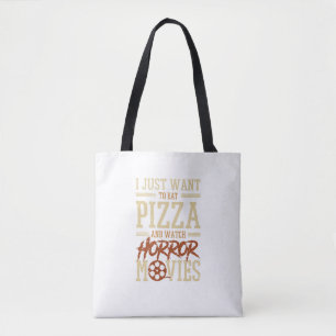 Pizza och skräckfilmen Älskare Halloween fest Outf Tygkasse