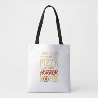 Pizza och skräckfilmen Älskare Halloween fest Outf Tygkasse