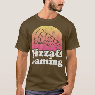 Pizza och spel eller spelare t shirt