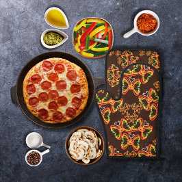 Pizza och Toppings Butterfly Shapes Brown