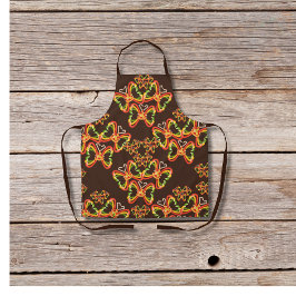 Pizza och Toppings Butterfly Shapes Brown Apron