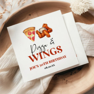Pizza och Wings Födelsedagsfest Pappersservett