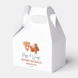 Pizza och Wings före Wings-repetitionsmiddagen Presentaskar