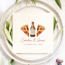 Pizza & Öl Casual Parbröllop Brudtavla