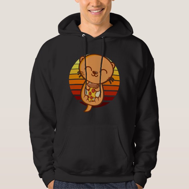 PIZZA OTTER Otter Älskare Otter Animal Cute-ottrar Hoodie (Framsida)