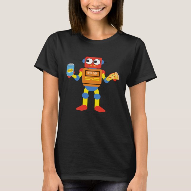 Pizza Oven Robot T Shirt (Framsida)