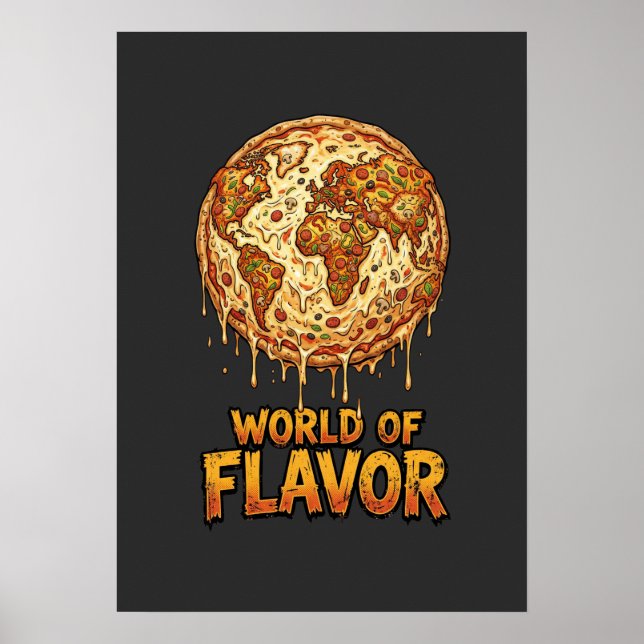 Pizza Overload Planet Poster (Framsidan)