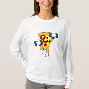 Pizza på Fitness med Dumbbells T Shirt