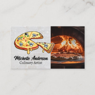 Pizza Paj Illustration Brick Oven Visitkort