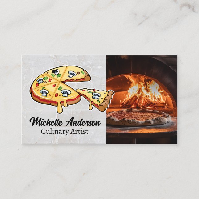 Pizza Paj Illustration | Brick Oven Visitkort (Framsida)