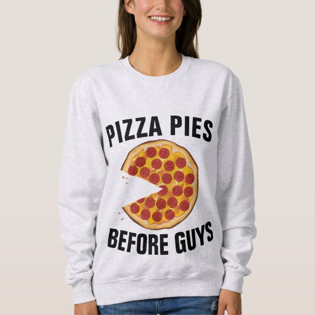 PIZZA PAJ INNAN GUYS FUNNY DAM T-SHIRTS (Framsida)