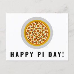 Pizza Paj Lycklig Pi Day | Pepperoni Mushroom Oliv Vykort