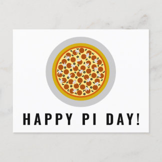 Pizza Paj Lycklig Pi Day | Pepperoni Mushroom Oliv Vykort