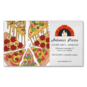 Pizza Paj Slices Affärskort av tegelsten Magnetiska Visitkort