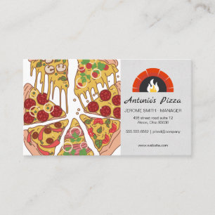 Pizza Paj Slices Affärskort av tegelsten Visitkort