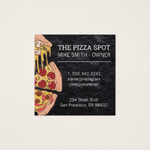 Pizza Paj Slices Fyrkantigt Visitkort