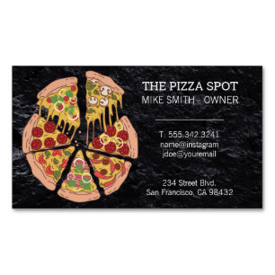 Pizza Paj Slices Magnetiska Visitkort