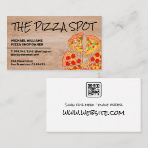 Pizza Paj Slices Restaurang KN-nummer Visitkort