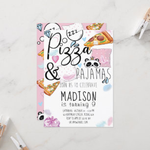 Pizza & Pajamas Pyjamasparty Inbjudningar