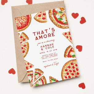 Pizza Par italiensk Möhippa som är Amore Inbjudningar