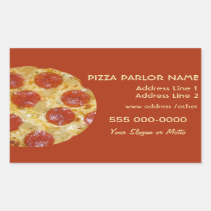 Pizza Parlor anpassningsbar-klistermärken Rektangulärt Klistermärke