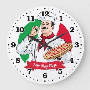 Pizza Parlor Pizzeria Italia Personalizable Clock Stor Klocka