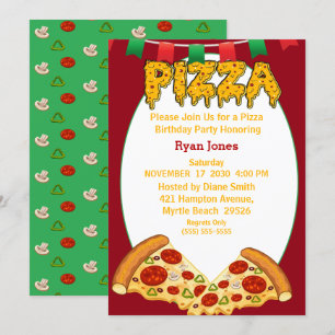 Pizza-partiinbjudningar Inbjudningar