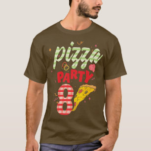 Pizza Party 8:e födelsedag pizza 8th Birthday Prem T Shirt