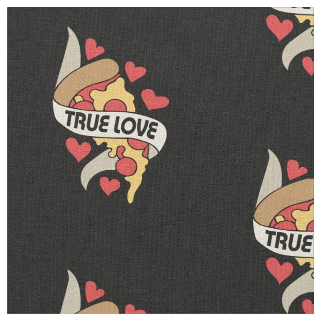Pizza party äkta kärlek tyg (Närbild)