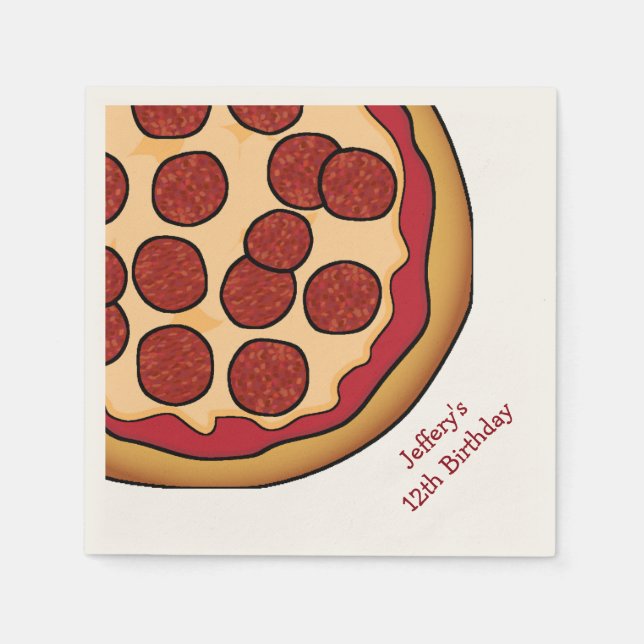 Pizza Party Anpassningsbar Papper Napkins Pappersservett (Framsidan)
