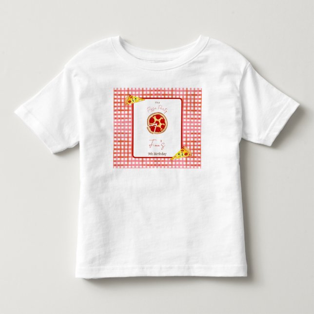 Pizza Party Any Age Birthday T Shirt (Framsida)