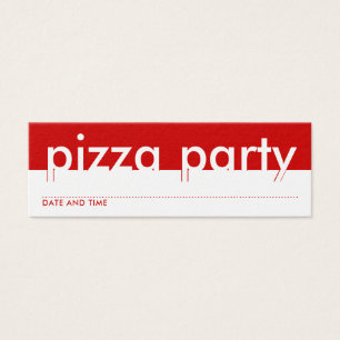 Pizza party-avtalskort litet visitkort