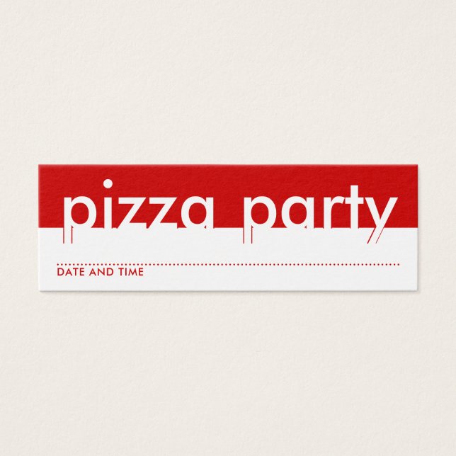 pizza party-avtalskort litet visitkort (Framsidan)
