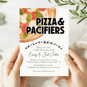 Pizza Party Baby Shower Margherita Italy Rustic Inbjudningar